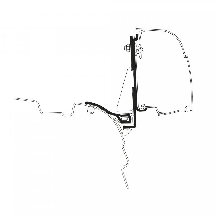 Product image 1 of the product “Adapter VW T5 / T6 langer Radstand mit Reimo Multi Rail für Thule 4200 ”